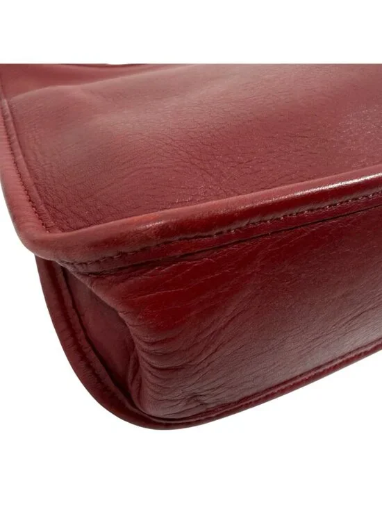 Vintage COACH Andrea 9073 USA Slim Shoulder Bag Red Leather Silver Buckle NO TAG - Picture 9 of 16